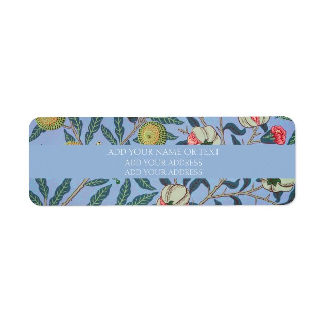 ETIQUETA DE LA DIRECCIÓN DE REGRESO : WILLIAM MORR (Frente)