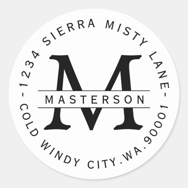 Etiqueta de la dirección de retorno circular de mo (Anverso)