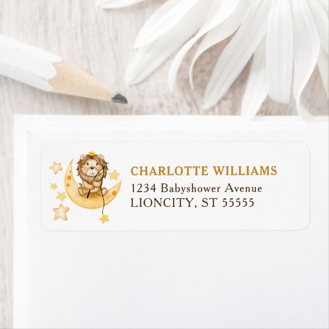 Etiqueta de la dirección de retorno de Baby Shower (In situ)