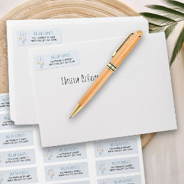 Etiqueta de la dirección de retorno de gris azul d