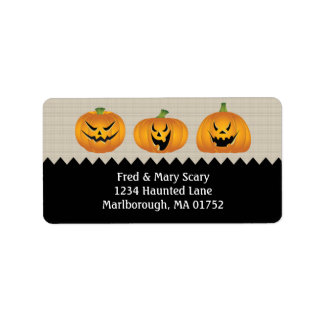 Etiqueta de la dirección de retorno de Halloween d