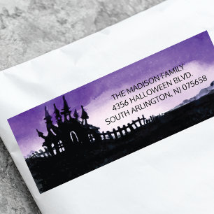Etiqueta de la dirección de retorno de Halloween e