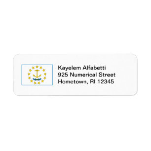 Etiqueta de la dirección de retorno de la bandera 