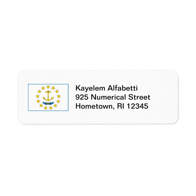 Etiqueta de la dirección de retorno de la bandera  (Frente)