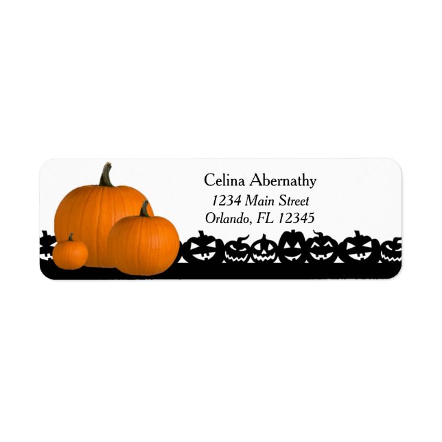 Etiqueta de la dirección de retorno de la calabaza (Frente)