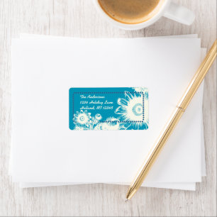 Etiqueta de la dirección de retorno de la flor de 