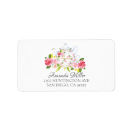 Etiqueta de la dirección de retorno de la flor de 