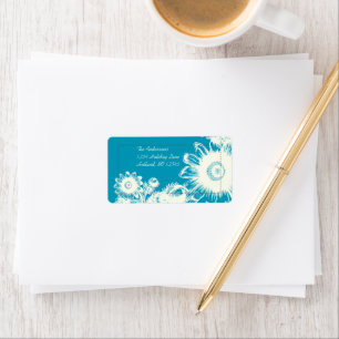 Etiqueta de la dirección de retorno de la flor de 