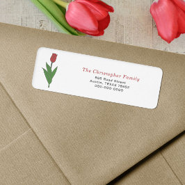 Etiqueta de la dirección de retorno de la flor del