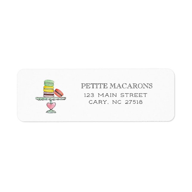 Etiqueta de la dirección de retorno de los macaron (Frente)