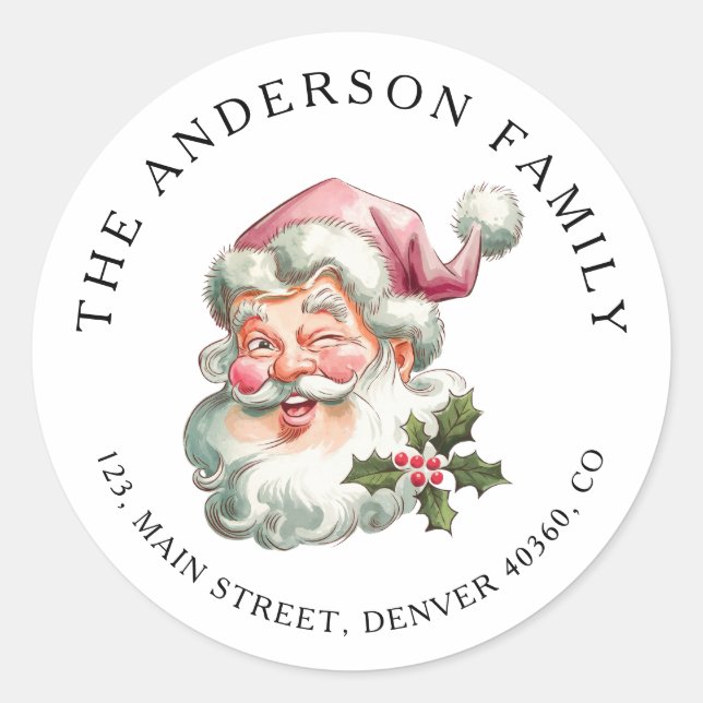 etiqueta de la dirección de retorno de Santa Rosa  (Anverso)