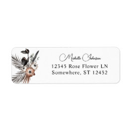 Etiqueta de la dirección de retorno del Boho flora