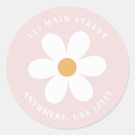 Etiqueta de la dirección de retorno del boho rosa