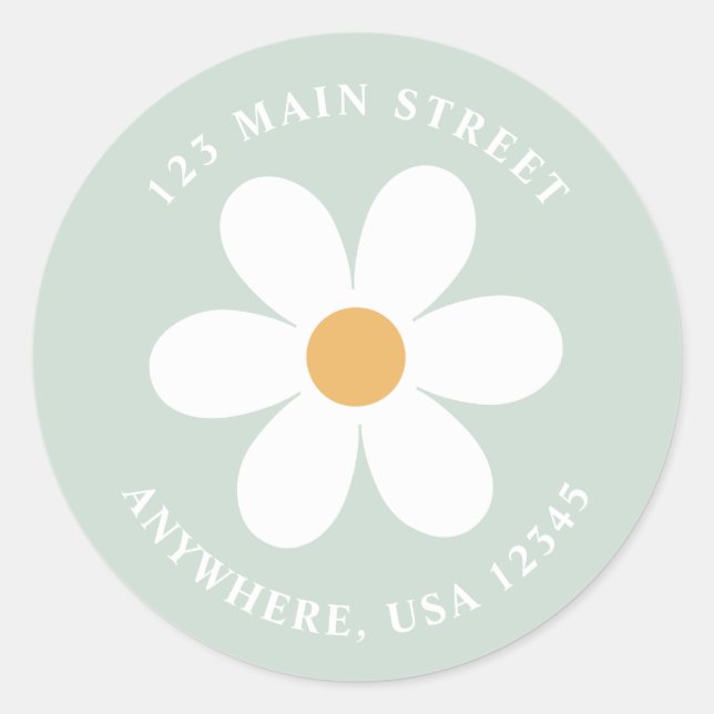 Etiqueta de la dirección de retorno del boho verde (Anverso)