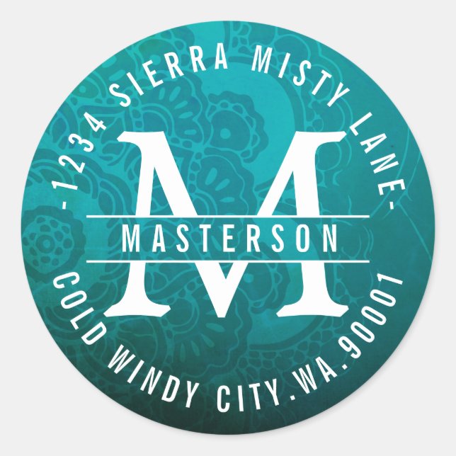 Etiqueta de la dirección de retorno del círculo tu (Anverso)