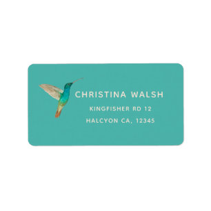 Etiqueta de la dirección de retorno del colibrí tu