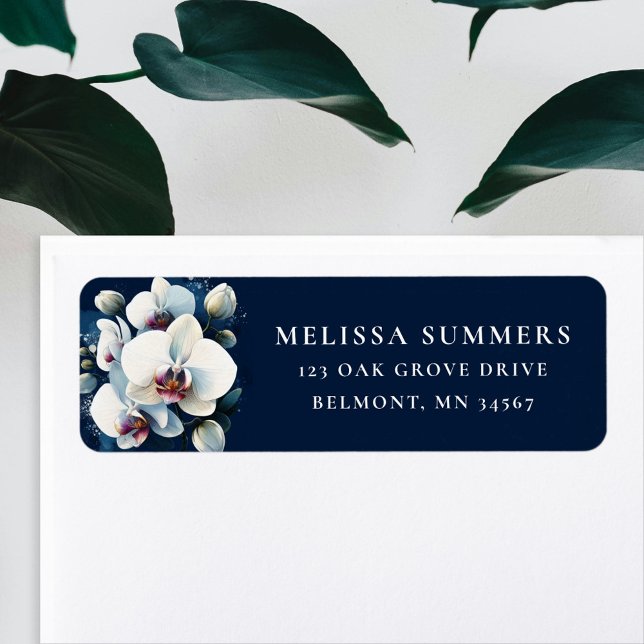 Etiqueta de la dirección de retorno del fondo azul (Subido por el creador)