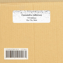 Etiqueta de la dirección de retorno del purpurina 