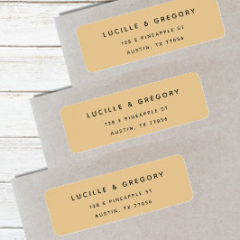 Etiqueta de la dirección de retorno dorado simple