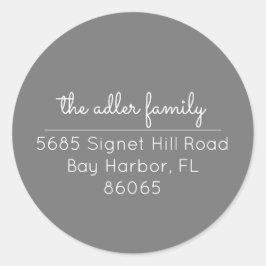 Etiqueta de la dirección de retorno en blanco y gr