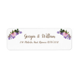 Etiqueta de la dirección de retorno floral de la l