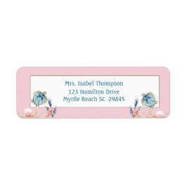 Etiqueta de la dirección de retorno rosa de la tor