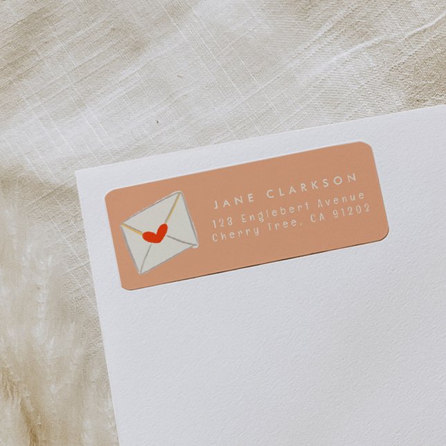 Etiqueta de la dirección de retorno rosada del sob (Pink love letter return address label.)