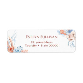 Etiqueta de la dirección de retorno tropical azul