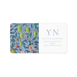 ETIQUETA DE LA DIRECCIÓN DE WILLIAM MORRIS POMEGRA