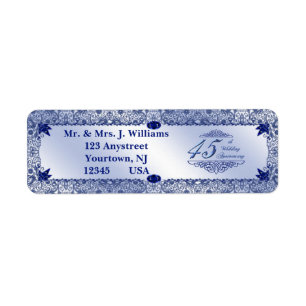 Etiqueta de la dirección del 45º aniversario de Sa