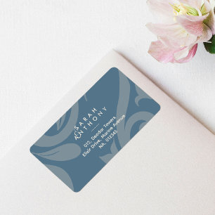 Etiqueta de la dirección del Boda clásico Verde az