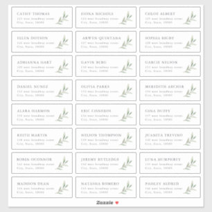 Etiqueta de la dirección del boda de vegetación rú