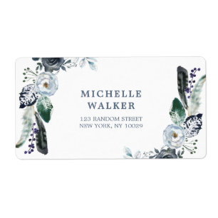 Etiqueta de la dirección del Boda del Boho floral 