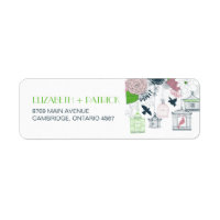 Etiqueta de la dirección del Boda floral de las av
