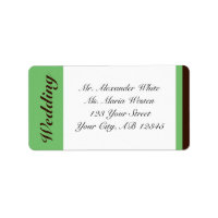 Etiqueta de la dirección del Boda marrón de chocol