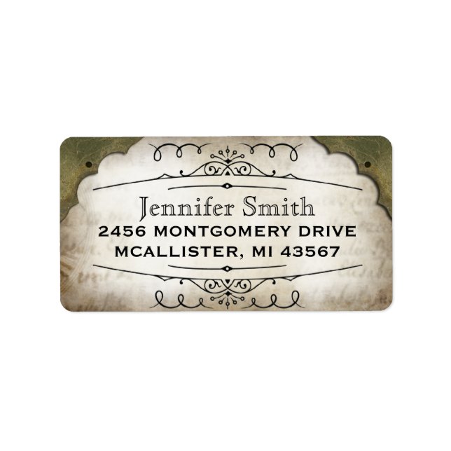 Etiqueta de la dirección del guión del papel de pe (Frente)