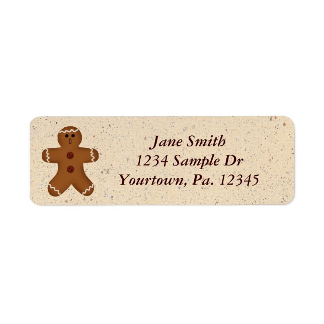 Etiqueta de la dirección del hombre del pan de esp (Frente)