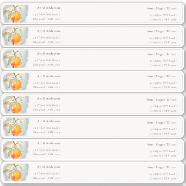 Etiqueta de la dirección del invitado de Boho Nara (Anverso)