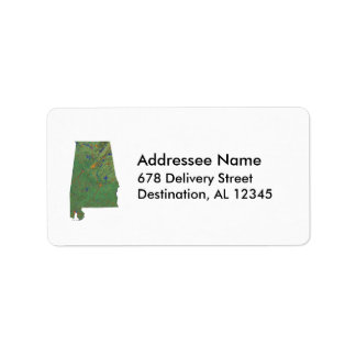 Etiqueta de la dirección del mapa de Alabama