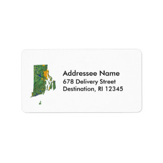 Etiqueta de la dirección del mapa de la isla de Rh