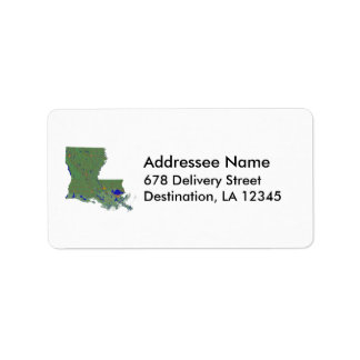 Etiqueta de la dirección del mapa de Louisiana