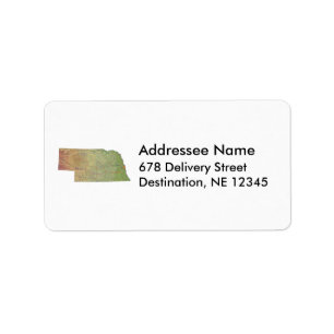 Etiqueta de la dirección del mapa de Nebraska