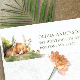 Etiqueta de la dirección del oso Baby Shower de la