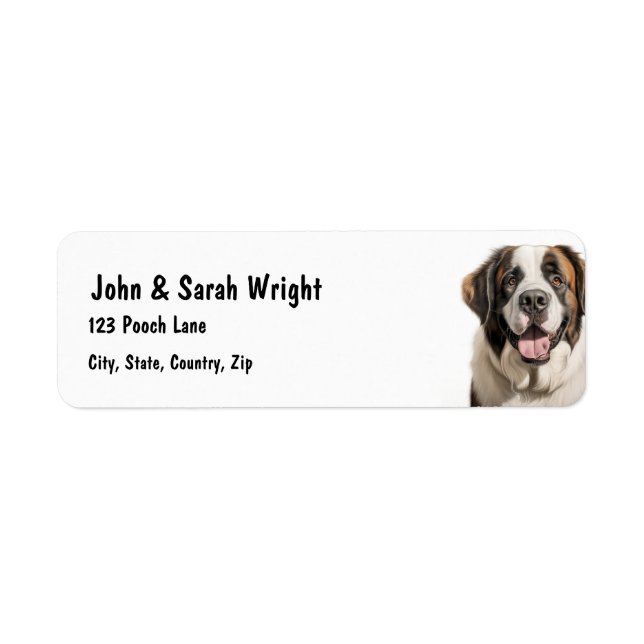 Etiqueta de la dirección del perro de St Bernard p (Frente)