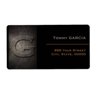 Etiqueta de la dirección G del monograma Metalizad