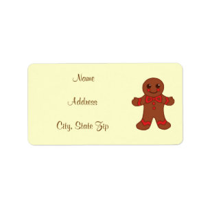 Etiqueta de la dirección Gingerbread de los navida