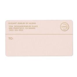 Etiqueta de la dirección Gold del logotipo de nego