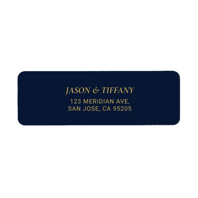 Etiqueta de la dirección Gold & Navy Blue Elegant  (Frente)