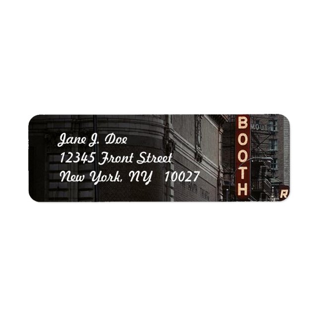 Etiqueta de la dirección NY del distrito de los te (Frente)