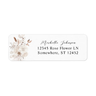 Etiqueta de la dirección Pearls & White Floral Ret